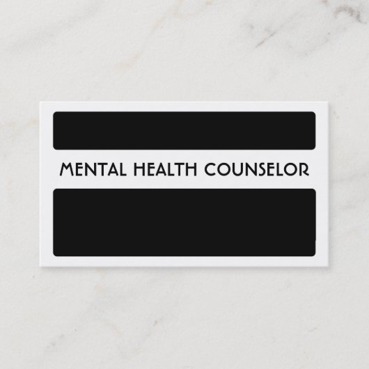Zwart wit MENTAAL GEZONDHEIDSCOMPLETE visitekaartj Visitekaartje (Voorkant)