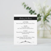 Zwart & Wit Menu Kaarten Ontvangst (Staand voorkant)