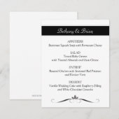 Zwart & Wit Menu Kaarten Ontvangst (Voorkant / Achterkant)