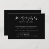 Zwart-wit menu Keuze bruiloft RSVP-kaart (Voorkant / Achterkant)