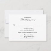 Zwart-wit Menu Lijst Trouwantwoord Kaart (Voorkant)