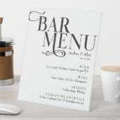 Zwart-wit menu Modern Bar Pedestal Sign Reclamebord Met Voetstuk (Insitu)