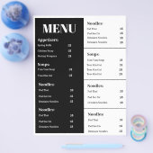 Zwart-wit menuontwerp, eenvoudig menuontwerp flyer (Enkel)
