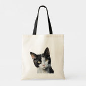 Zwart-wit Meow Kat Tote Bag (Achterkant)