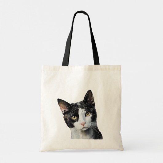 Zwart-wit Meow Kat Tote Bag (Achterkant)