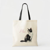 Zwart-wit Meow Kat Tote Bag (Voorkant)