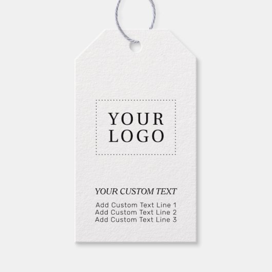 Zwart & Wit Merk Zakelijk Logo Promotioneel Cadeaulabel (Voorkant)