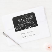 Zwart Wit Merry Everything Swirls Cadeau Labels (Envelop)