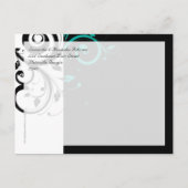 Zwart-wit met Blauwgroen terugdraaiing Aankondigingskaart (Achterkant)