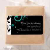 Zwart-wit met Blauwgroen terugdraaiing Etiket (Insitu)