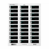 Zwart-wit met Blauwgroen terugdraaiing Etiket (Full Sheet)