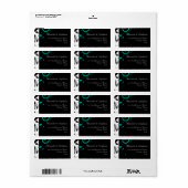 Zwart-wit met Blauwgroen terugdraaiing Etiket (Full Sheet)