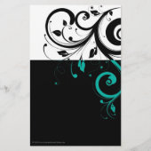 Zwart-wit met Blauwgroen terugdraaiing Flyer (Achterkant)