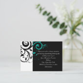 Zwart-wit met Blauwgroen terugdraaiing Informatiekaartje (Staand voorkant)