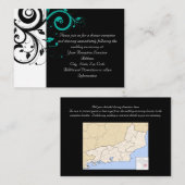 Zwart-wit met Blauwgroen terugdraaiing Informatiekaartje (Voorkant / Achterkant)