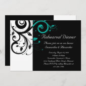 Zwart-wit met Blauwgroen terugdraaiing Kaart (Voorkant / Achterkant)