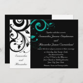 Zwart-wit met Blauwgroen terugdraaiing Kaart (Voorkant / Achterkant)