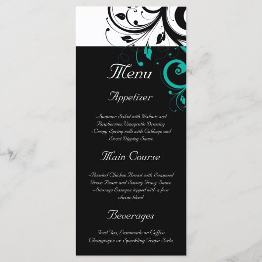 Zwart-wit met Blauwgroen terugdraaiing Menu (Voorkant)