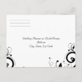 Zwart-wit met Blauwgroen terugdraaiing Uitnodiging Briefkaart (Achterkant)