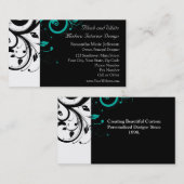 Zwart-wit met Blauwgroen terugdraaiing Visitekaartje (Voorkant / Achterkant)