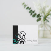 Zwart-wit met Blauwgroen terugdraaiing Visitekaartje (Staand voorkant)