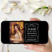 Zwart wit met de hand getekende boog foto verjaard save the date