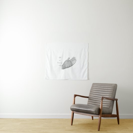 Zwart-wit met de hand getekende potloodschets fijn wandkleed (In Situ (horizontaal))
