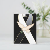 Zwart-wit met Dove Ribbon Awareness Briefkaarten (Staand voorkant)