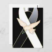 Zwart-wit met Dove Ribbon Awareness Briefkaarten (Voorkant / Achterkant)