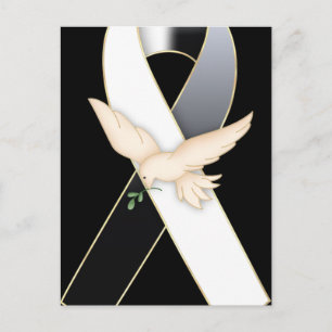 Zwart-wit met Dove Ribbon Awareness Briefkaarten