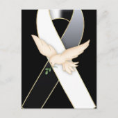 Zwart-wit met Dove Ribbon Awareness Briefkaarten (Voorkant)