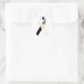 Zwart-wit met Dove Ribbon Awareness Sticker (Tas)