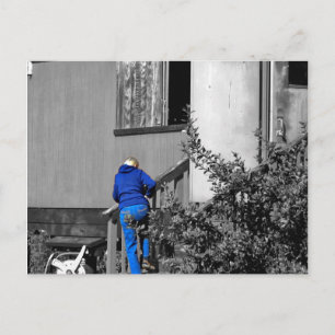 Zwart-wit, met een aanraking van kleur, postkaart