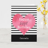 Zwart-wit met een gelukkig Verlaat Verjaardag Kaart (Gele Bloem)