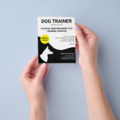 Zwart-wit met geel ontwerp van de hond - Dog Train Flyer (Hand)