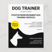 Zwart-wit met geel ontwerp van de hond - Dog Train Flyer (Voorkant)
