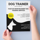 Zwart-wit met geel ontwerp van de hond - Dog Train Flyer (Hand)