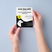 Zwart-wit met geel ontwerp van de hond - hond-wand flyer (Hand)
