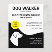 Zwart-wit met geel ontwerp van de hond - hond-wand flyer (Voorkant)