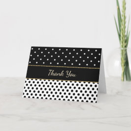 Zwart-wit met Gold Trim Hartelijk dank Bedankkaart
