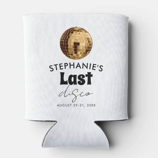 Zwart-wit met goud Laatste Disco Bachelorette Blikjeskoeler (Achterkant)