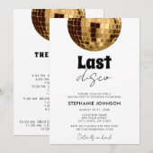 Zwart-wit met goud Laatste Disco Bachelorette Kaart (Voorkant / Achterkant)
