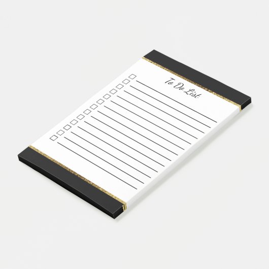 Zwart-wit met gouden rand om lijst te doen post-it® notes (Schuin)