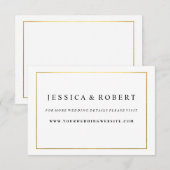 Zwart Wit met Gouden Trouwwebsite Insert Kaart (Voorkant / Achterkant)