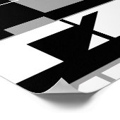 Zwart wit met grijs Abstract labyrint ontwerp Poster (Hoek)