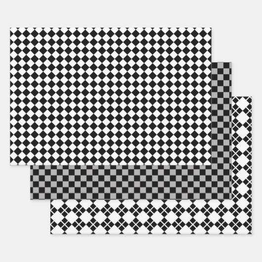 Zwart-wit met grijs inpakpapier vel (Set)