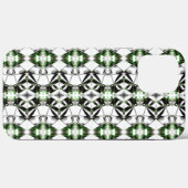 Zwart-wit met groene, herhaalde virtuele lijnen Case-Mate iPhone case (Achterkant (horizontaal))
