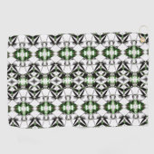 Zwart-wit met groene, herhaalde virtuele lijnen golfhanddoek (Horizontaal)