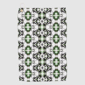 Zwart-wit met groene, herhaalde virtuele lijnen golfhanddoek (Voorkant)