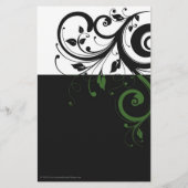 Zwart-wit met groene wervelkoppeling flyer (Achterkant)